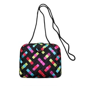 GENIE Vintage Woven Satin Ribbon Hard Box Mini Purse